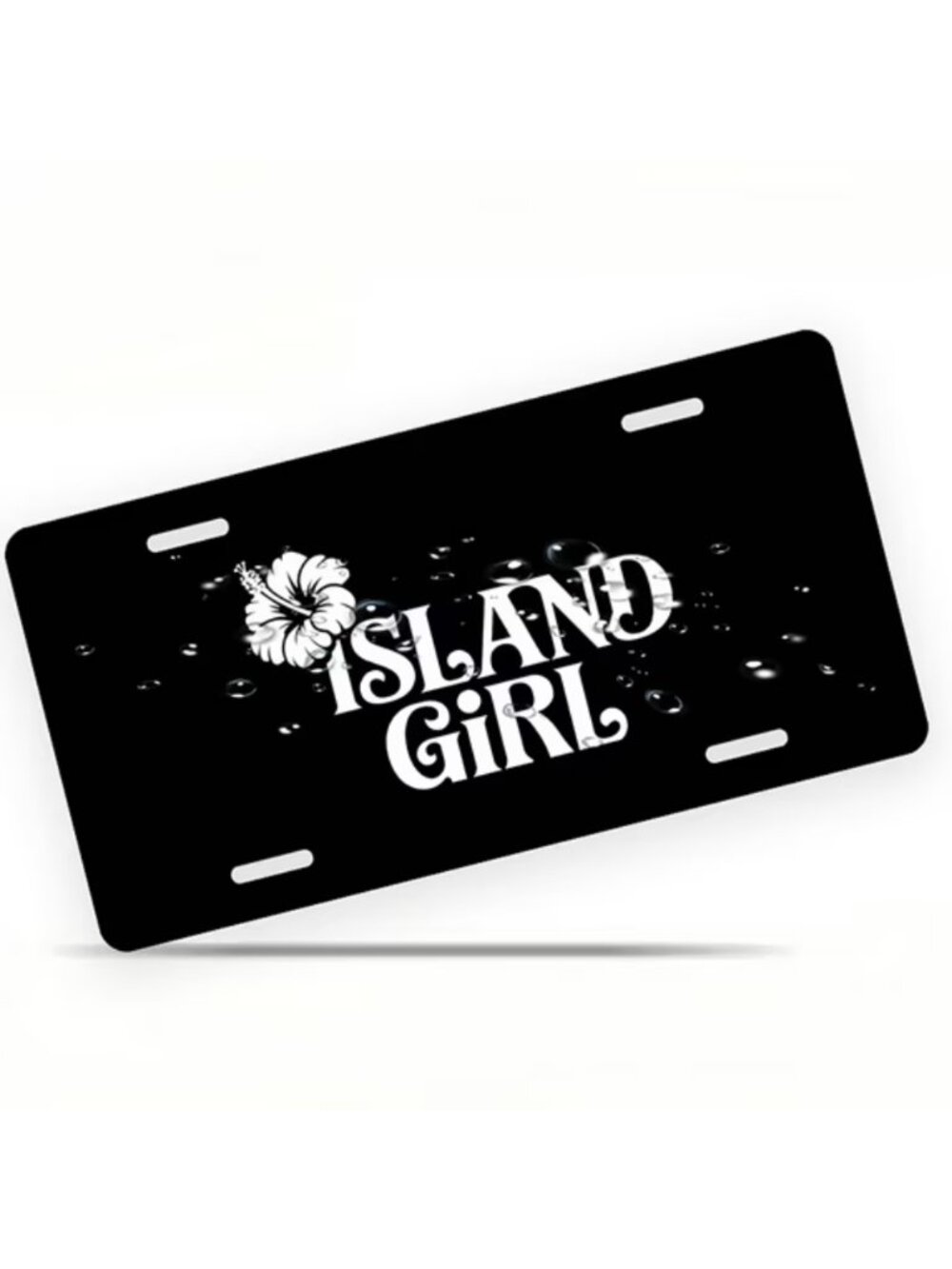 License Plate, Tropical Island Girl Badge Decorative Front,Personalized Stainles